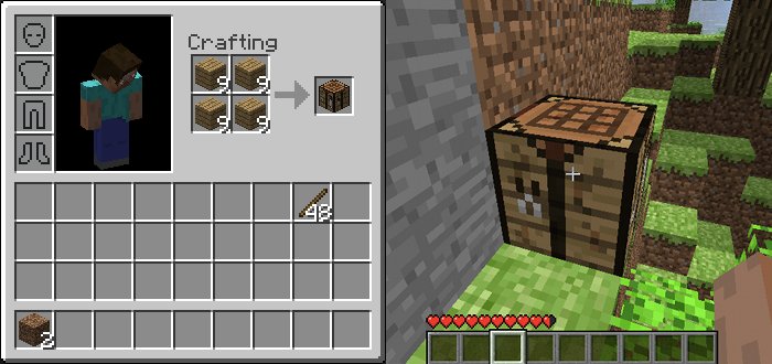 How to Make a Crafting Table On Minecraft